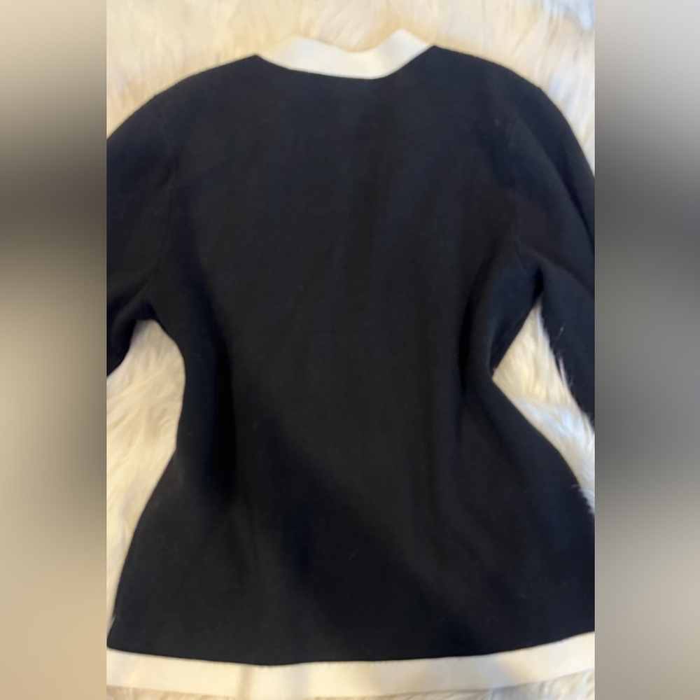 By Design” Nordstrom Black & White Zip Up Cardigan Sz: S - Picture 4 of 6